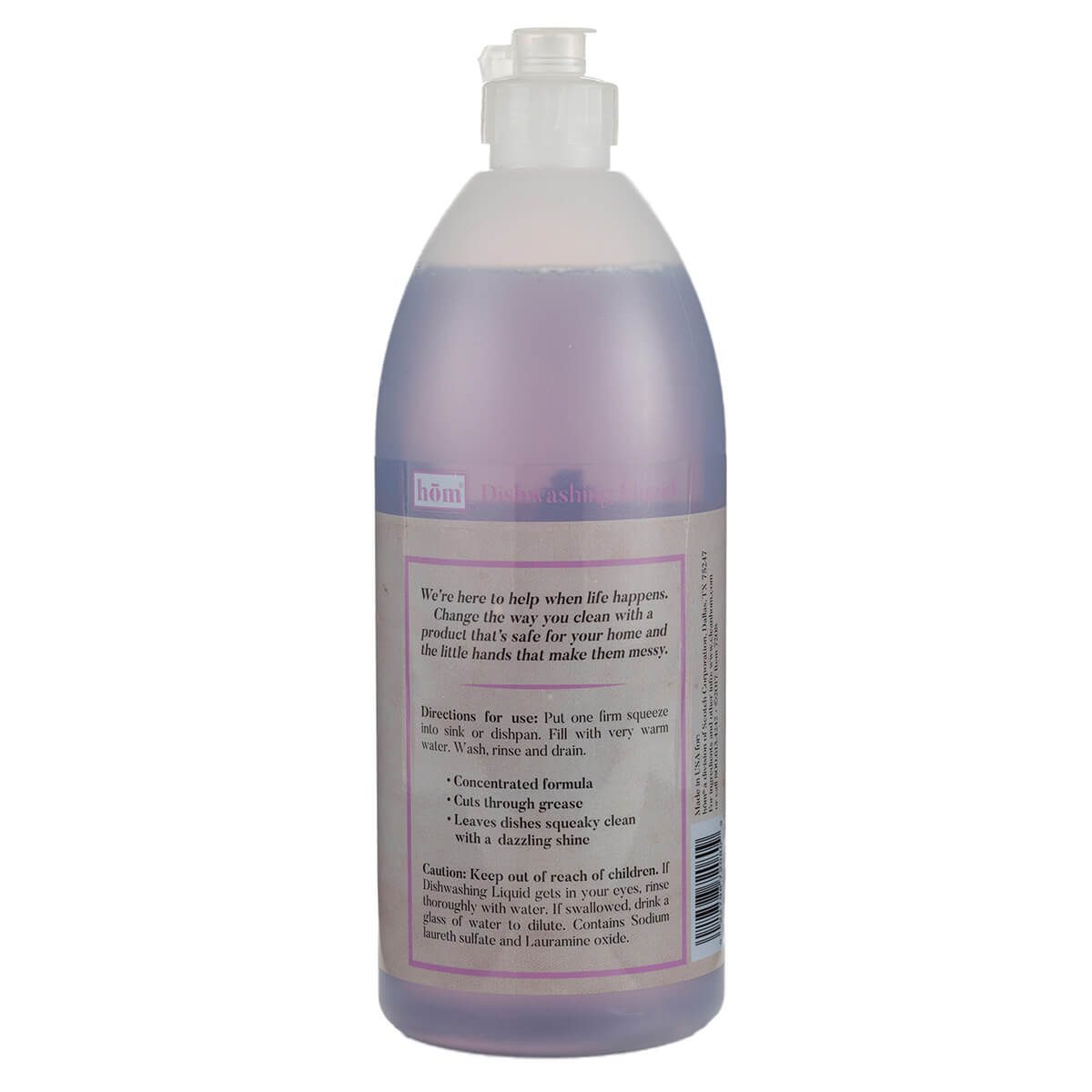 Dishwashing Liquid Lavender Vanilla Back